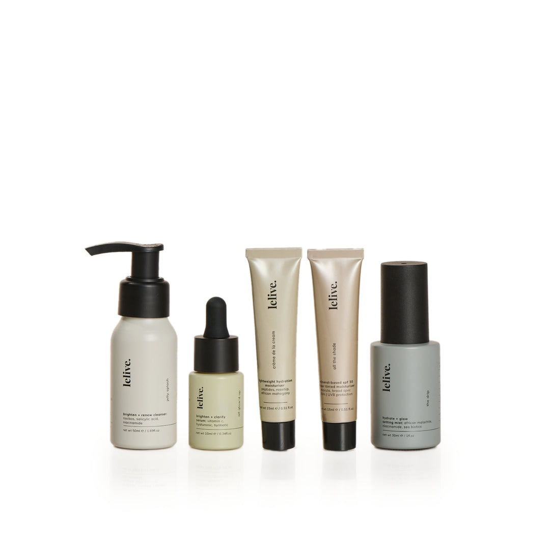 Lelive. The Glow Kit Mini Edition 5-Piece Skincare Set