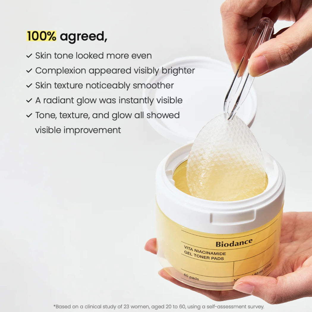 Biodance Vita Niacinamide Gel Toner Pads 60 Count