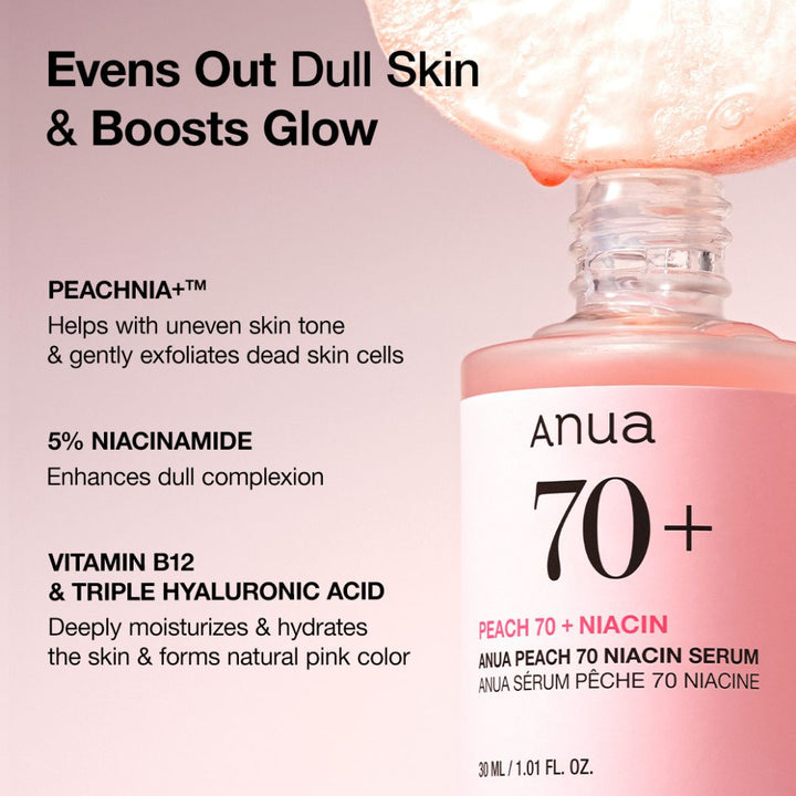 Anua Peach 70+ Niacin Serum Hydrating Face Treatment 30ml